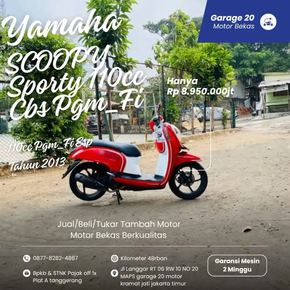 Honda Scoopy Sporty 110cc Pgm_Fi CBS tahun 2013