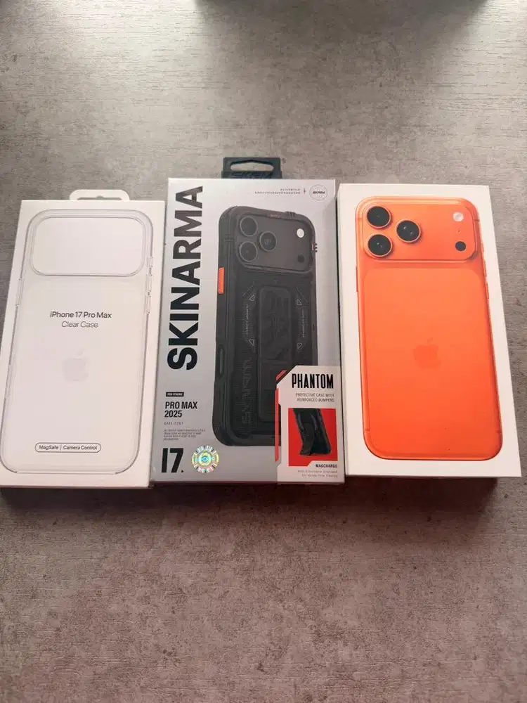 Iphone 17 Pro Max 256 Orange + 2 Casing + Mint + New Cable Fullset