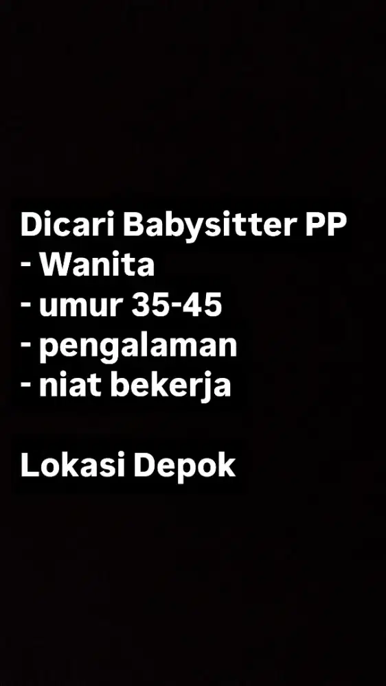 Dicari babysitter PP