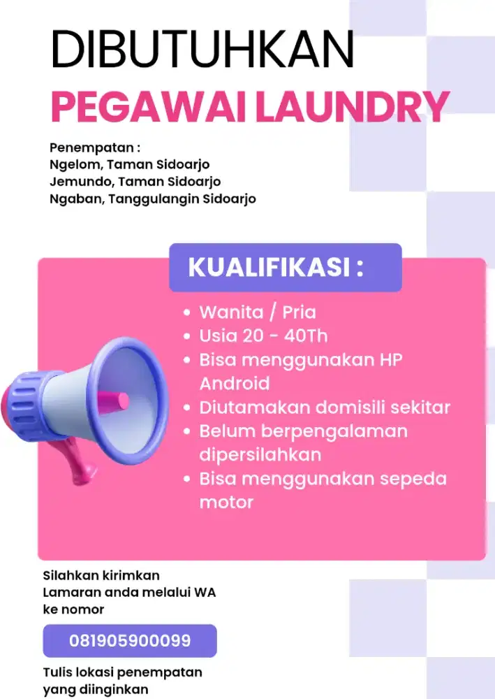 Lowongan Pegawai Laundry