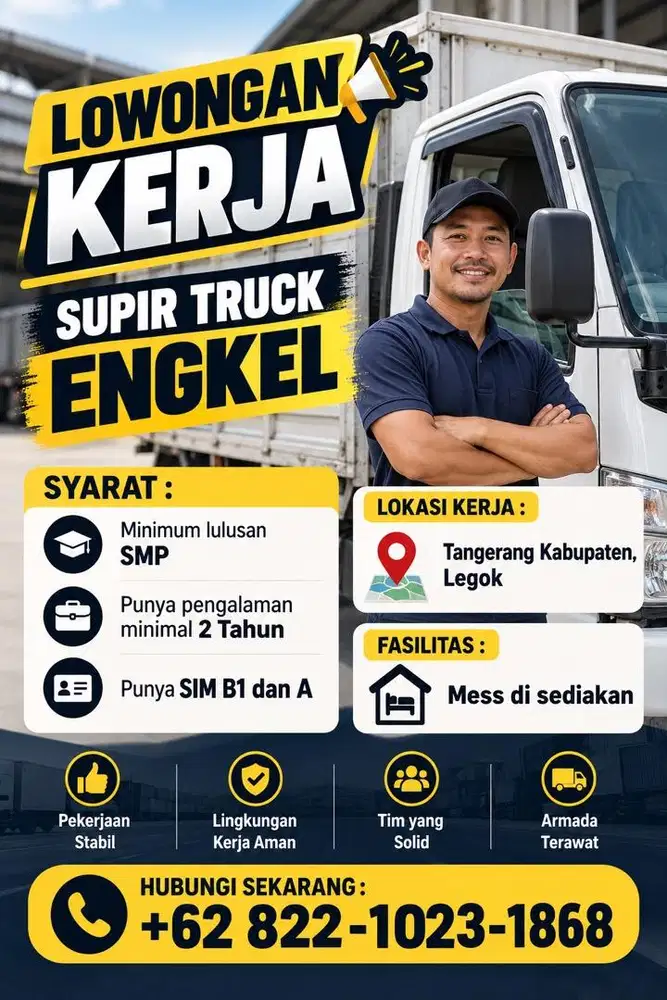 DICARI SUPIR TRUCK ENGKEL