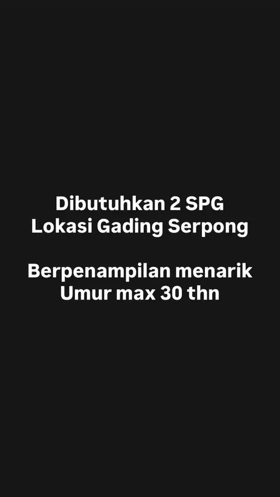 Dibutuhkan SPG wanita untuk cafe shisha