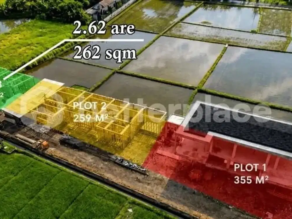 Prepared 262 sqm Leasehold Plot in Kedungu — Foundations Standing, Paddy Views, Three Minutes from the Waves