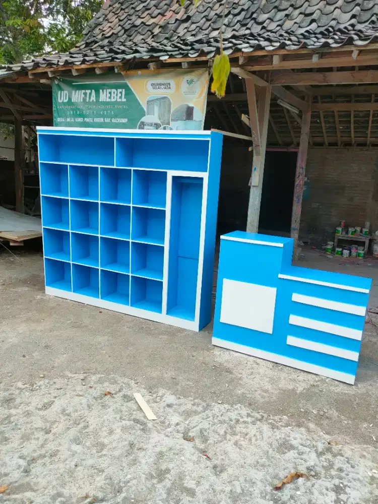 Rak laundry set meja kasir