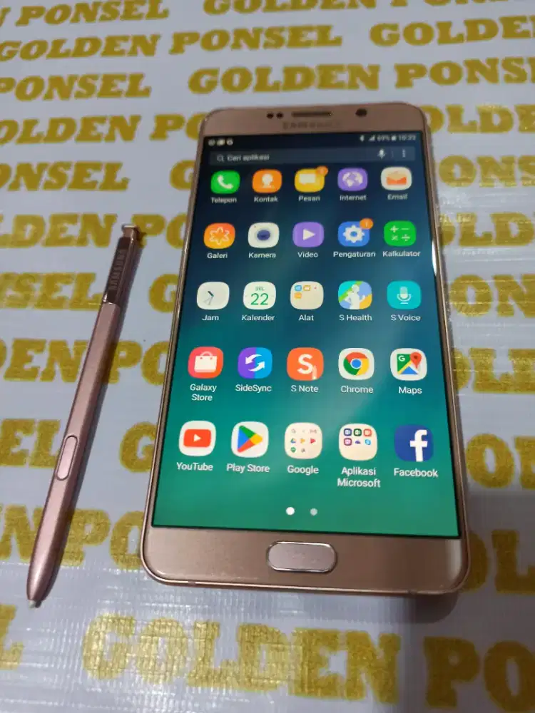 Galaxy Note 5 Amoled ORI Perfect Ram4Gb/32Gb Golden ponsel