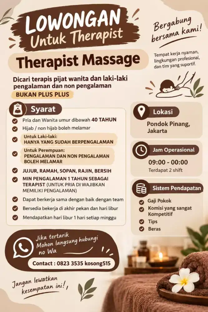 Loker terapis massage