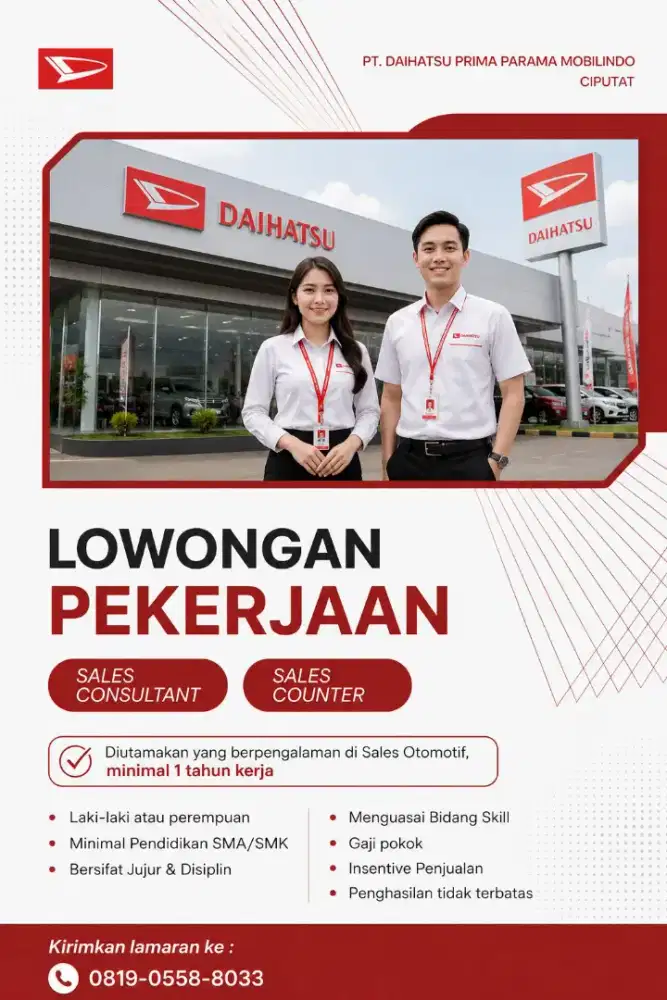 DIBUTUHKAN SALES KONSULTAN