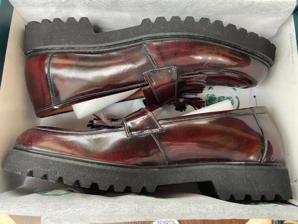 Sepatu Pantofel Loafers Pria - Nappa Milano Sam Tassel Maroon
