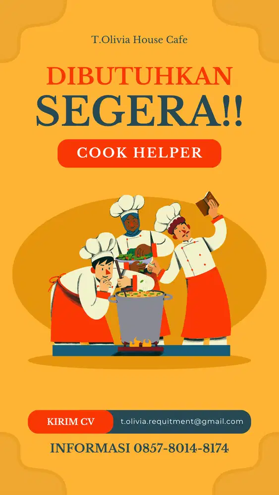 LOWONGAN PEKERJAAN COOK HELPER