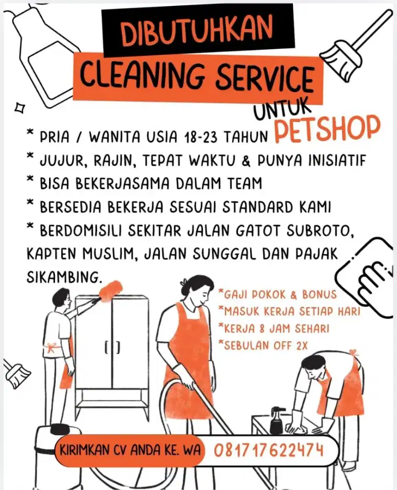 Lowongan kerja cleaning servise