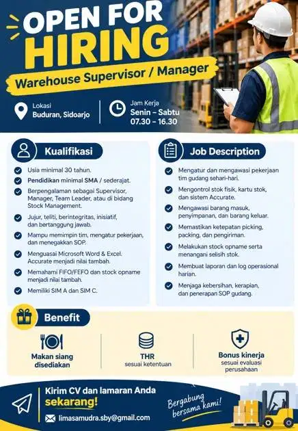 Warehouse Supervisor / Manager
