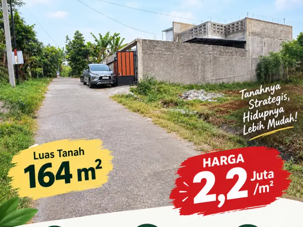 Tanah Murah, Kesempatan Emas! Kavling 164 m² Rp2,2 Juta/m²