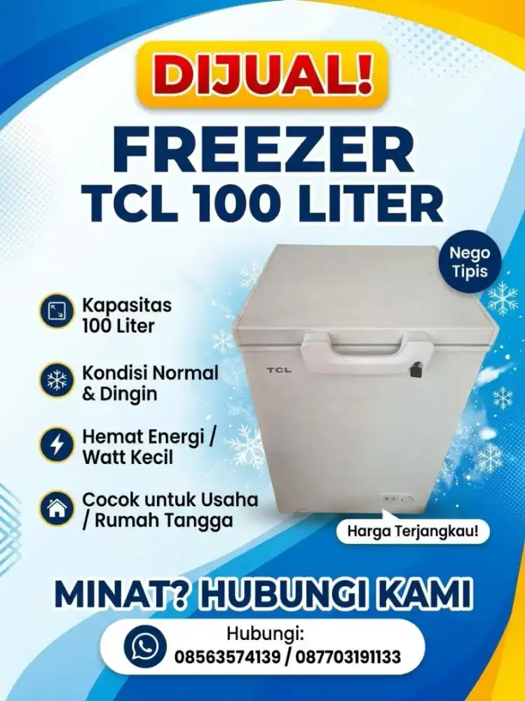 Freezer TCL 100liter