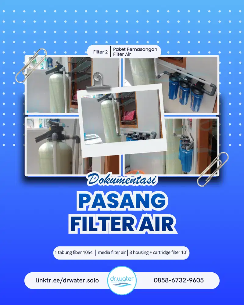ADOL Filter Air Lengkap Tabung + 3 Housing Siap Pasang - DR WATER SOLO