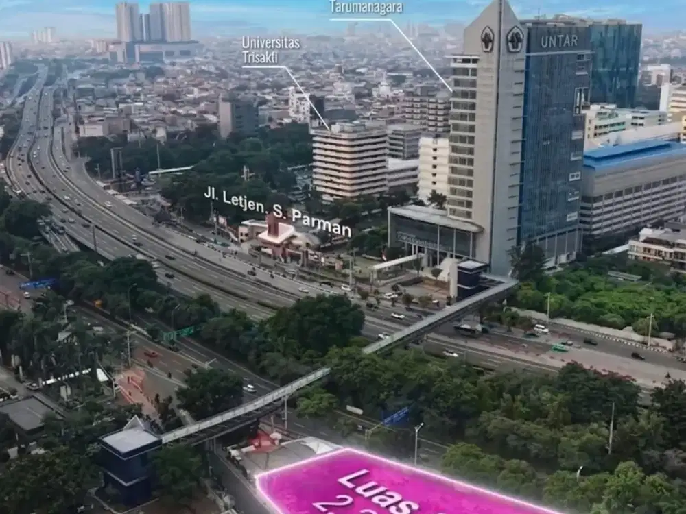 For Sale Tanah Prime Area di Jalan Protokol S. Parman Jakarta Barat