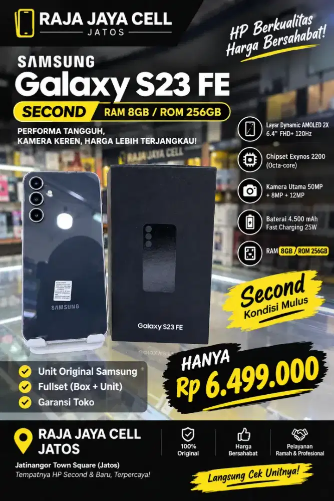SAMSUNG GALAXY S23 FE SECOND — RAM 8GB / ROM 256GB!