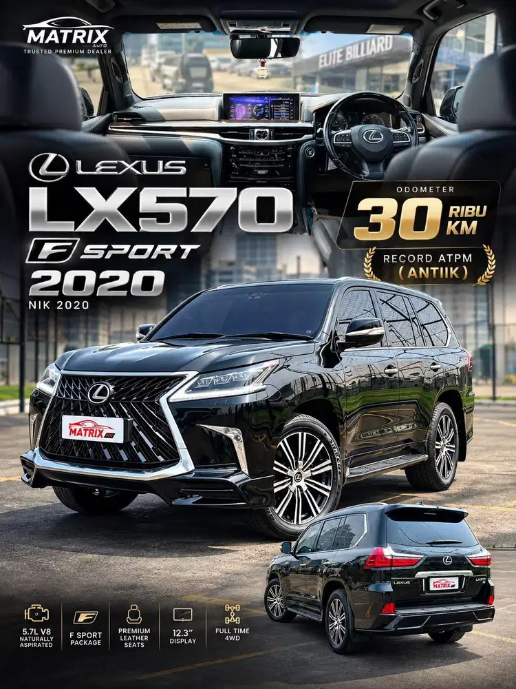 Lexus LX570 FSport Nik 2020  Black on Black Siap pakai