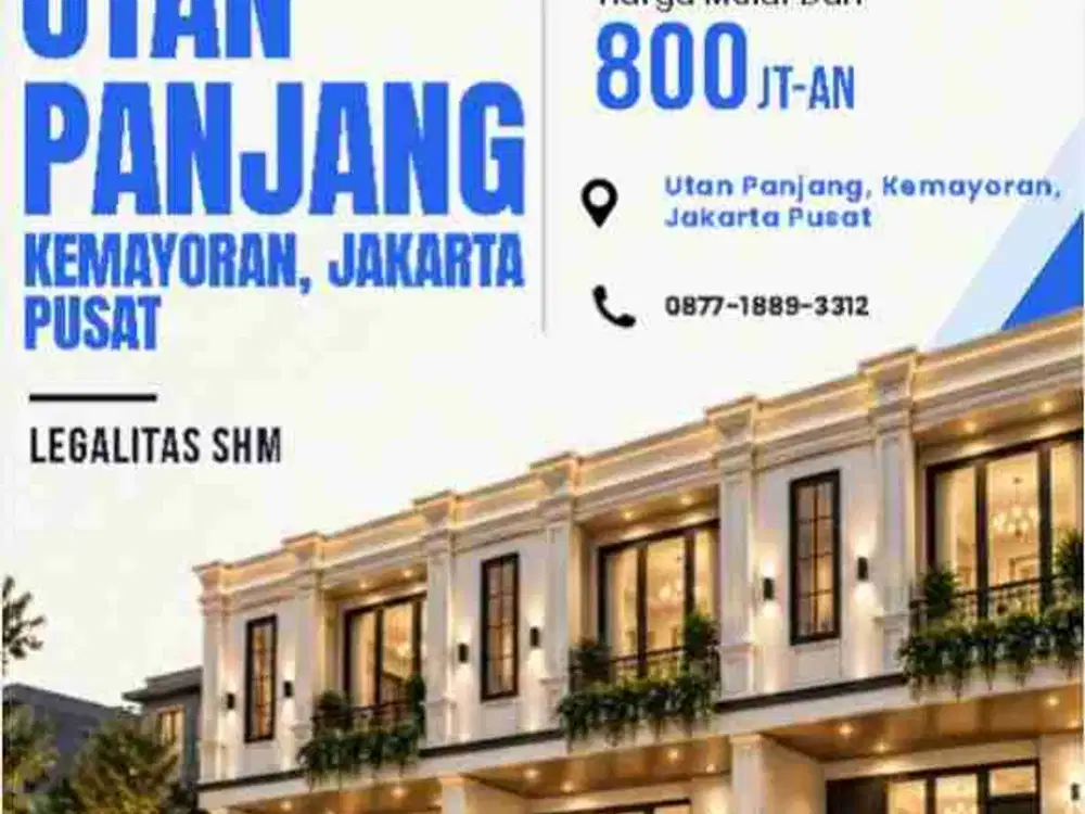 Cluster Modern Minimalis Strategis 2 Lantai Carport di Utan Panjang Kemayoran Jakarta Pusat