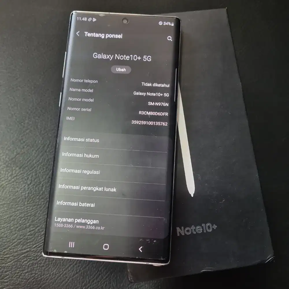 Samsung Galaxy Note 10 Plus White 12/256GB WiFi Only Warna Putih