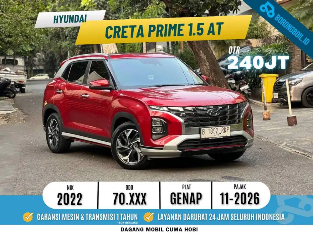 DP 10 jt Hyundai Creta Prime AT 2022 Merah