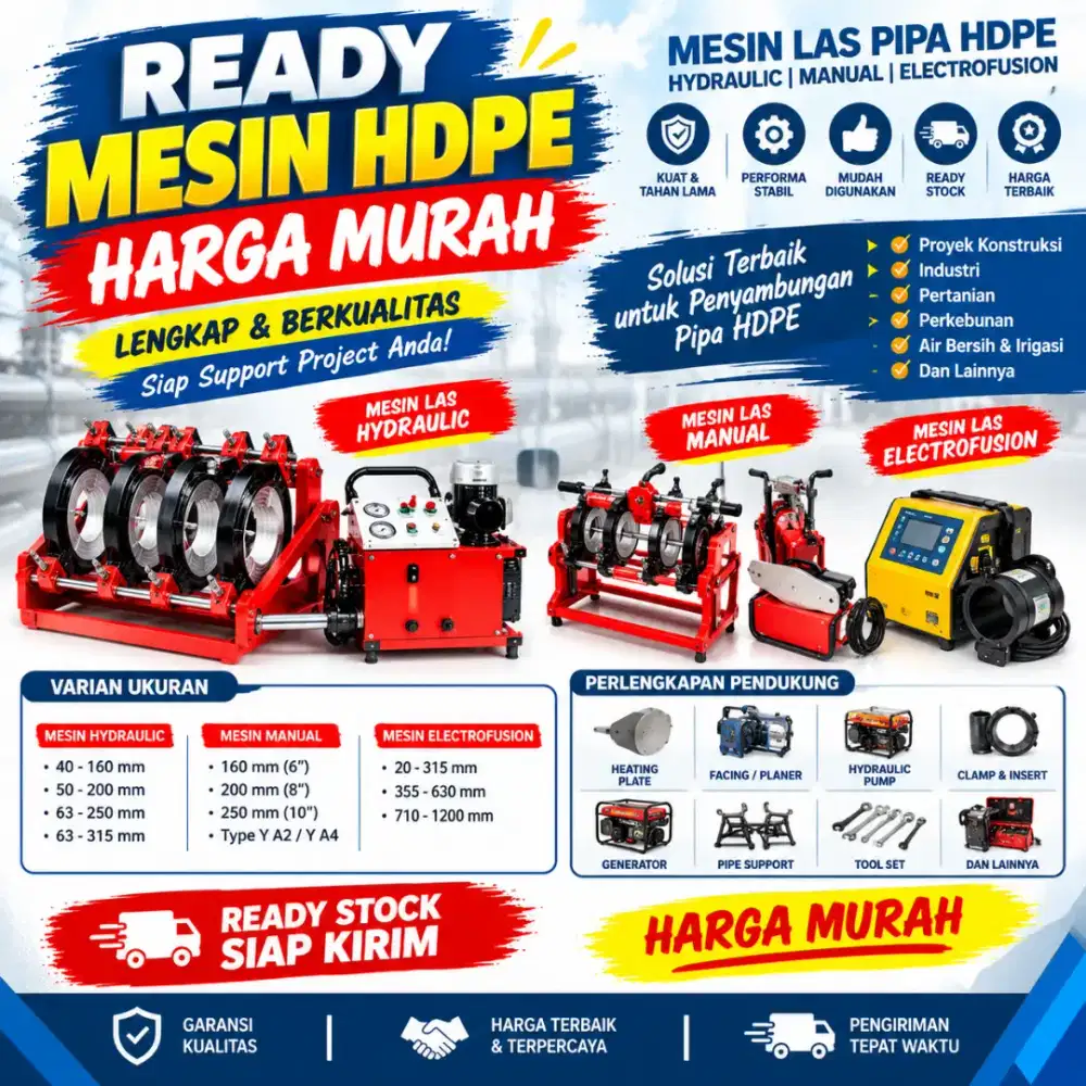 Mesin Las Pipa Hdpe Hydraulic 160 A4 Ukuran 40 -160mm