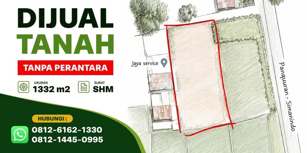 DIJUAL TANAH 1332 M2, TEPI JALAN PANGURURAN SAMOSIR - BISA NEGO