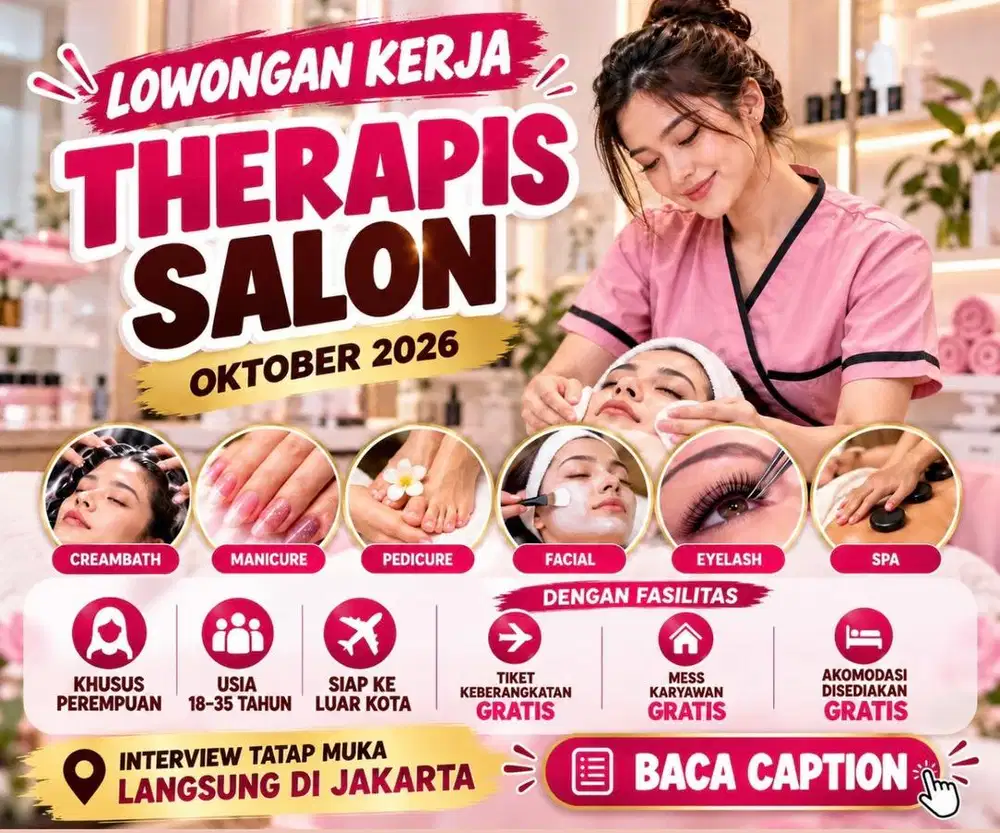 LOWONGAN KERJA THERAPIS SALON BERPENGALAMAN SIAP KE LUAR KOTA