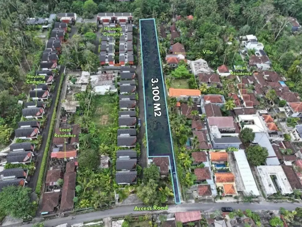 3,100 sqm Prime Development Land for Sale in Kedewatan, Ubud