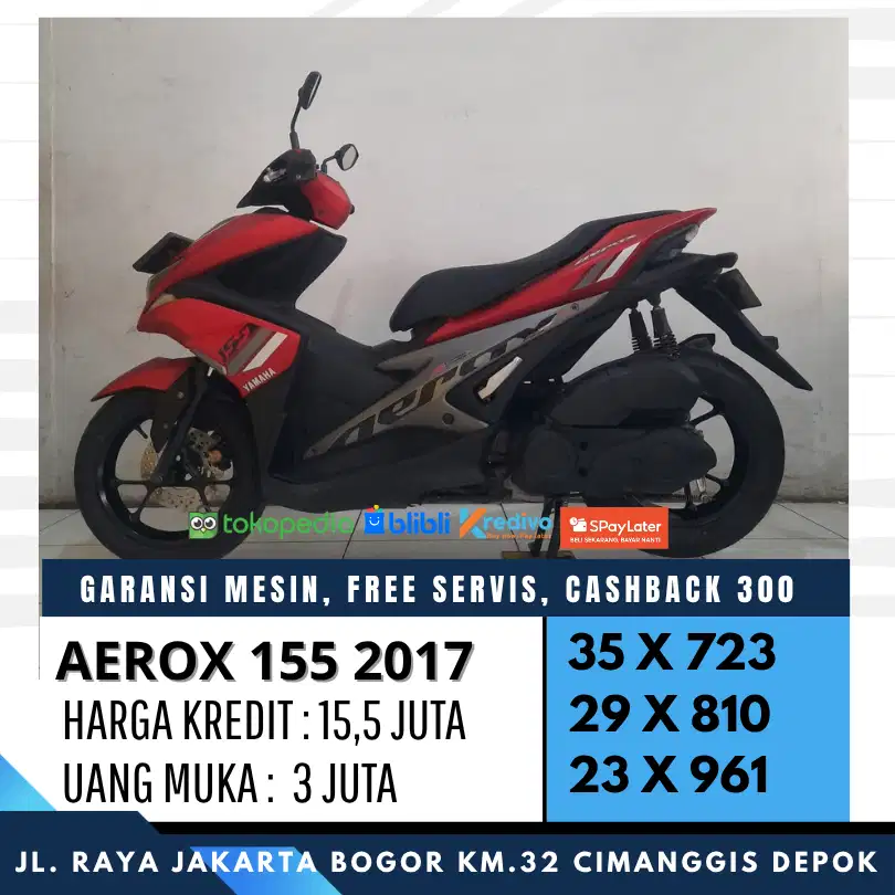 YAMAHA AEROX 155 VVA 2017 MULUS SIAP PAKAI UNIT BERGARANSI
