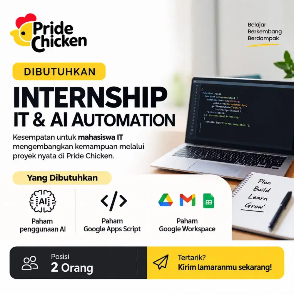 LOWONGAN INTERNSHIP IT & AI AUTOMATION