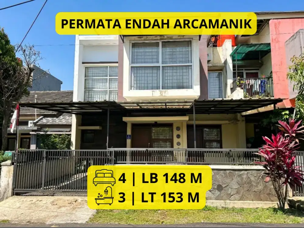 DIJUAL RUMAH 2 LANTAI PERMATA ENDAH ARCAMANIK | LT 153 M | LB 148 M | SHM | Halaman Depan Belakang