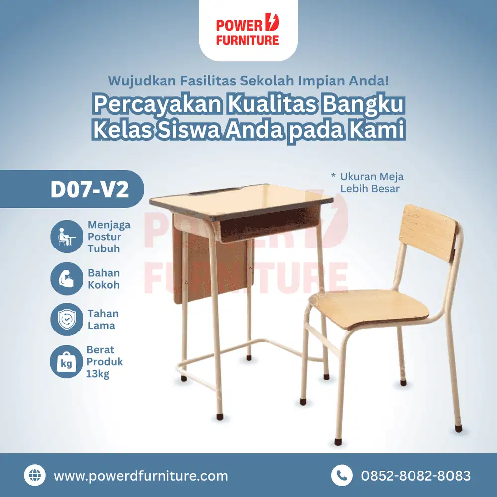 Kursi Sekolah D07 v2 - Bangku Sekolah | Meja sekolah
