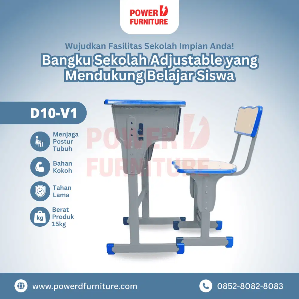 Kursi Sekolah D10 PowerD - Meja Belajar Siswa | Meja Sekolah SD