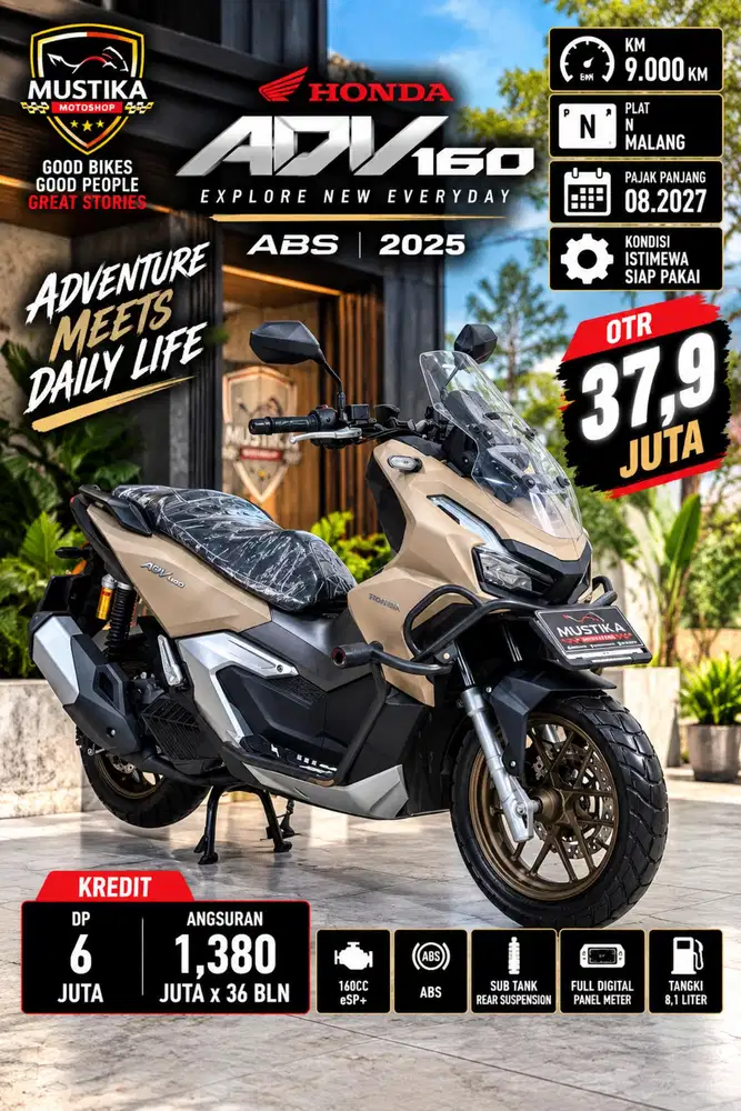 Km 9rb‼️Honda ADV 160 ABS 2025. DANNY Mustika Sulfat