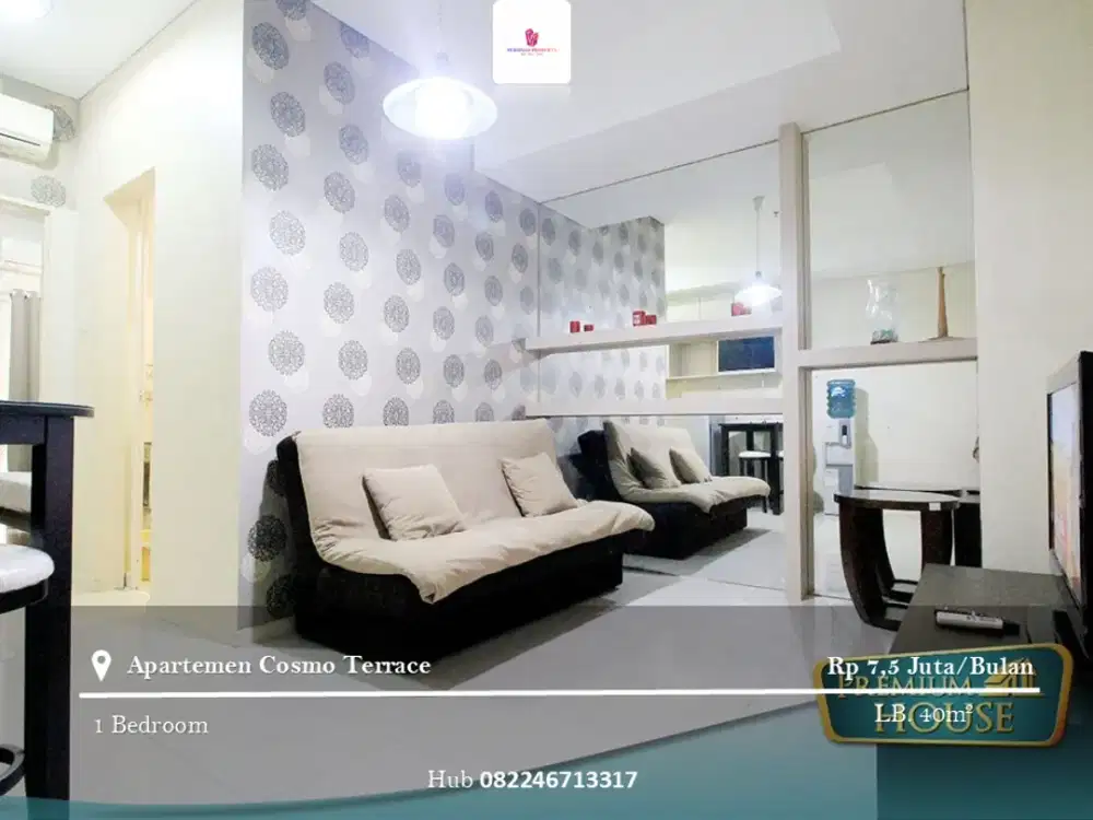 Disewakan Apartement Cosmo Terrace 1BR Full Furnished High Floor