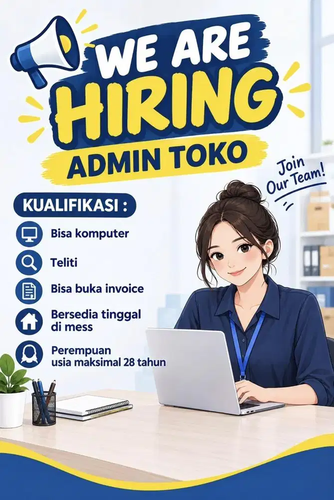 Admin Online shop Wajib bisa Komputer Handle stok