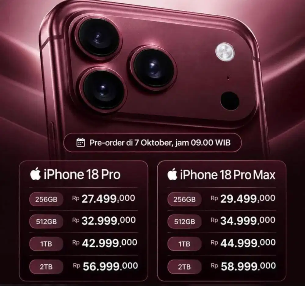 pre-order sekaeang iphone 18 pro series dengan home credit