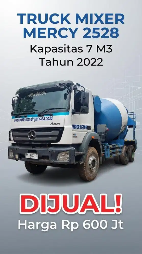 Dijual Truck Mixer Mercy 2528 Tahun 2022