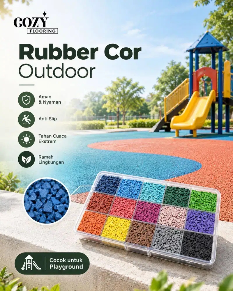 Rubber Cor / Lantai karet playground outdoor / Rubber flooring running