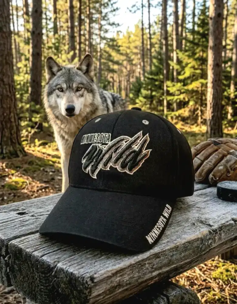 Topi Baseball Minnesota Wild Original Second Warna Hitam Pekat