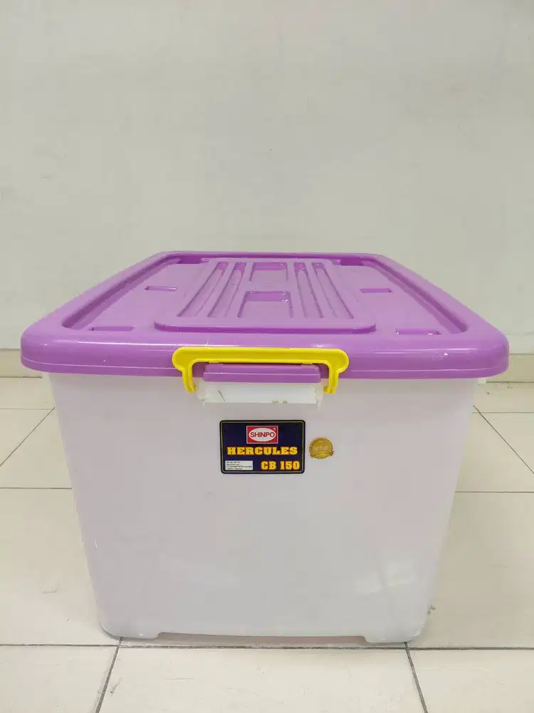 Box Container SHINPO Hercules 150 Liter – Bekas Bagus, Lengkap Tutup