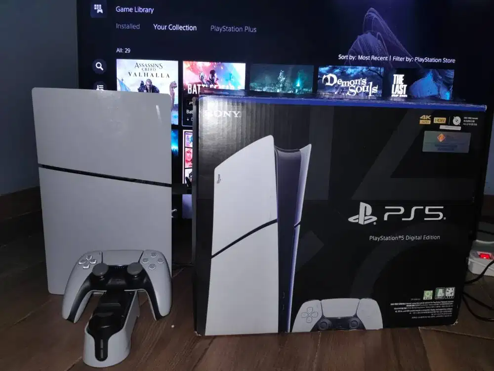 PS5 Slim Digital + Akun Game + Charging Dock