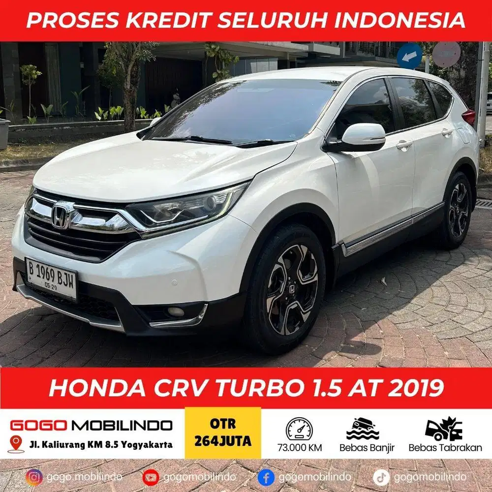 HONDA CRV TURBO 1.5 AT 2019 PUTIH PEMAKAIAN 2020 KREDIT MURAH