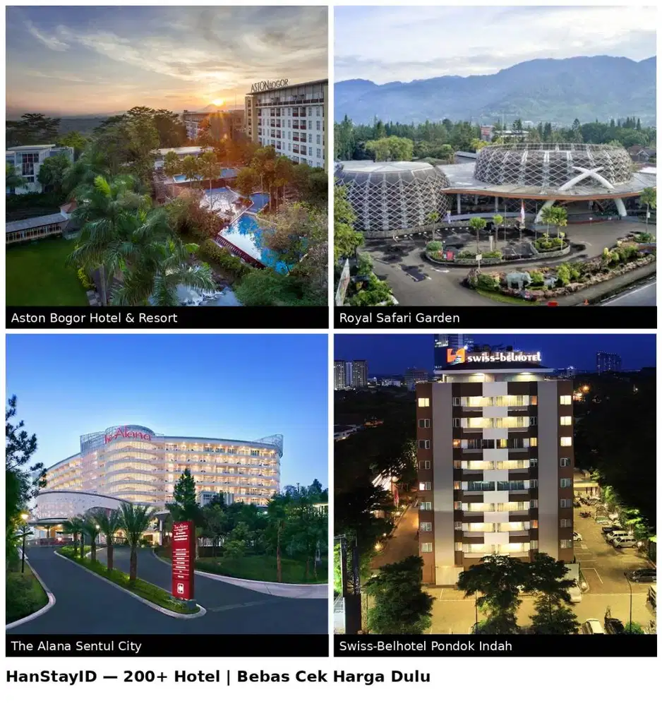 Promo Voucher Hotel Bogor Puncak Sentul Jakarta - Aston, Royal Safari,