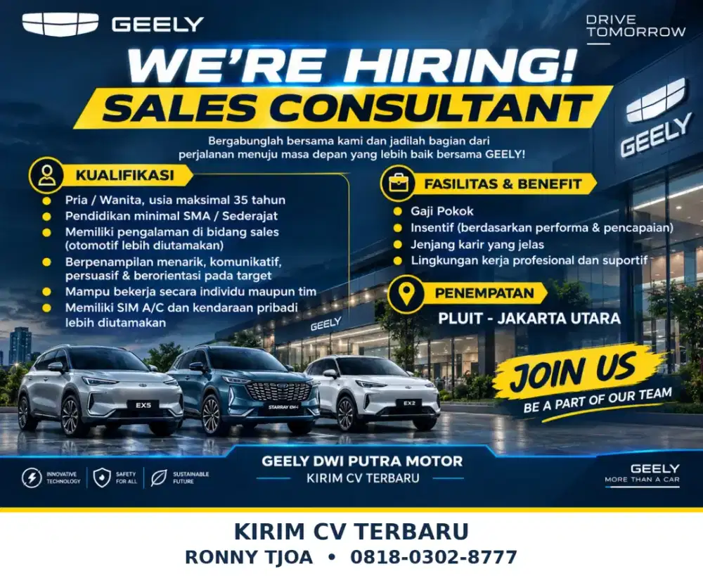 Dicari Sales Otomotif