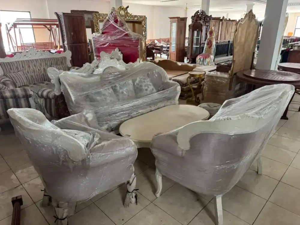 SOFA BANGKU KAYU JATI EMPUK MURAH FURNITURE RUMAH 1 SET