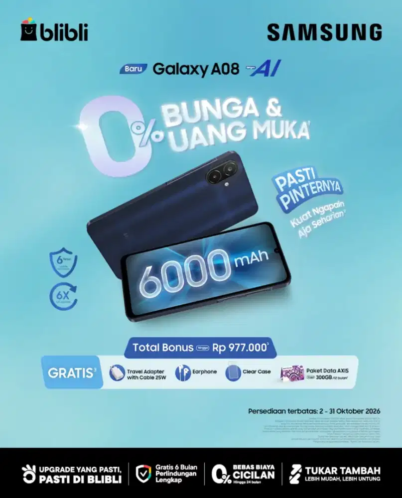 HP 2 jutaan, paket lengkap dapat free case+earphones+adapter! A08