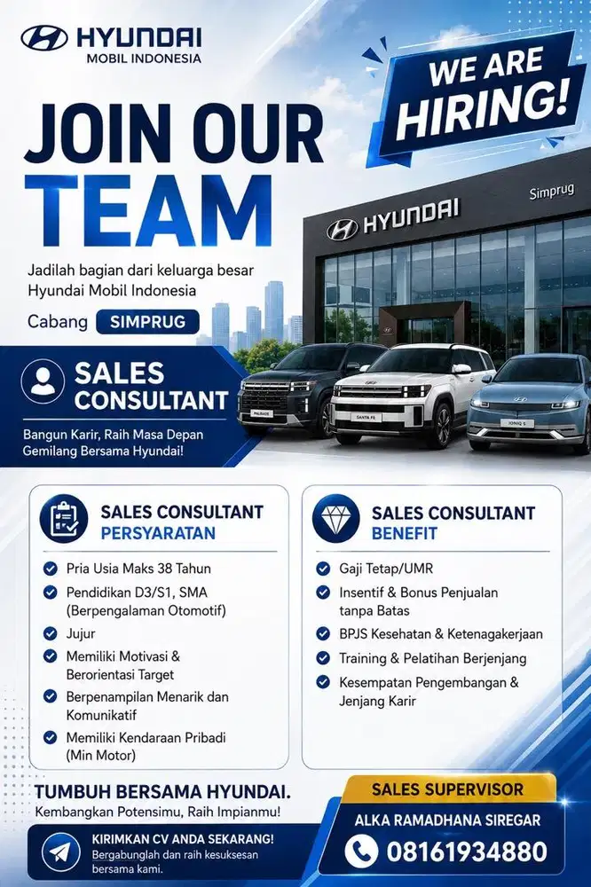 Lowongan Kerja Sales Hyundai Simprug