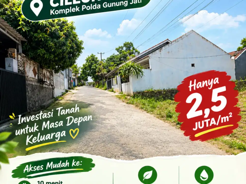 Dijual Tanah Kavling Cileunyi Rp2,5 Juta/m² – Lokasi Strategis Dekat Tol