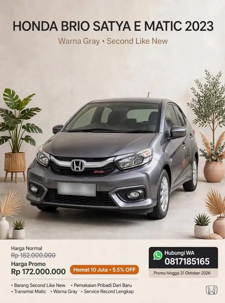 HONDA BRIO SATYA E MTC 2023